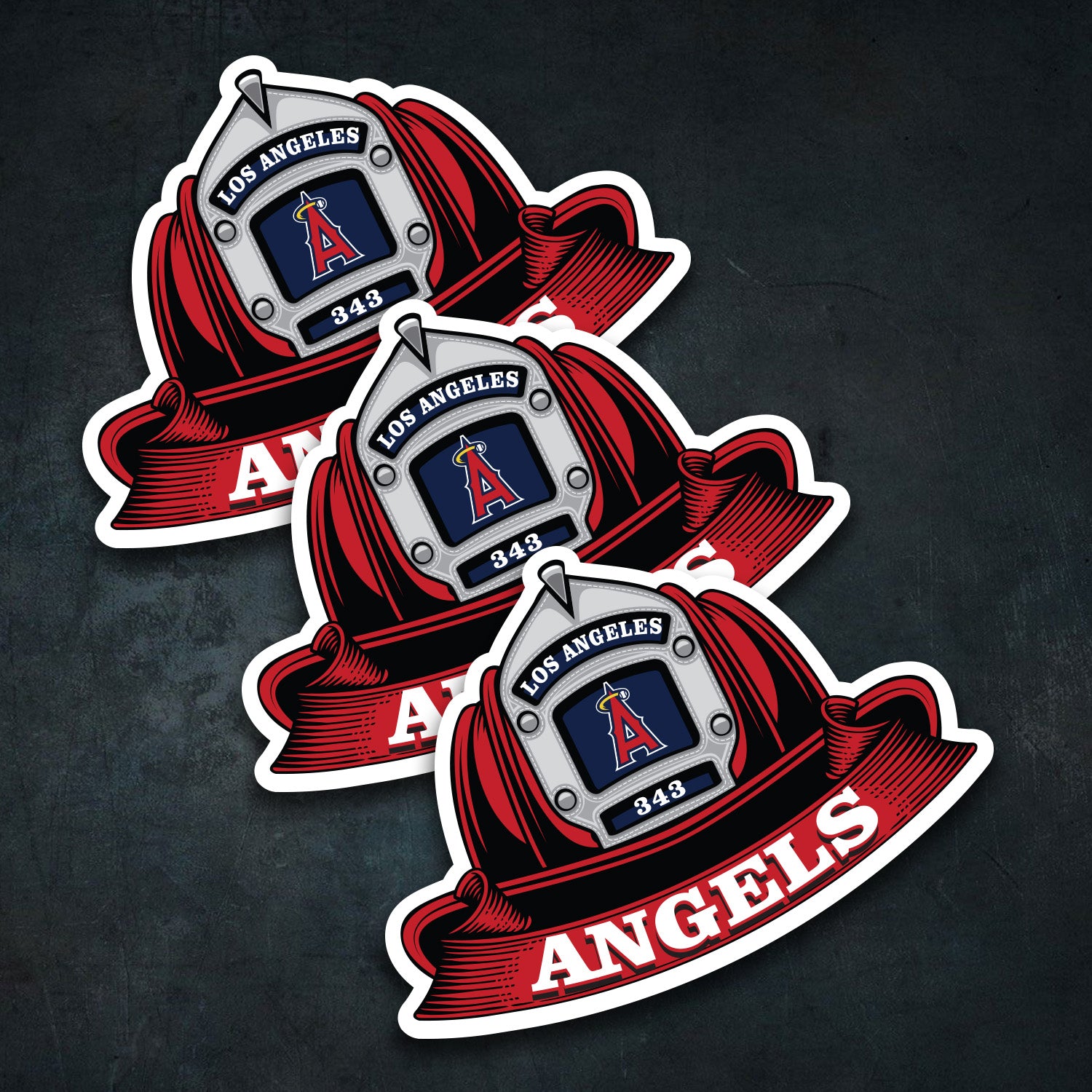 MLB (AMERICAN LEAGUE) Fire Helmet Sticker - 3 PACK